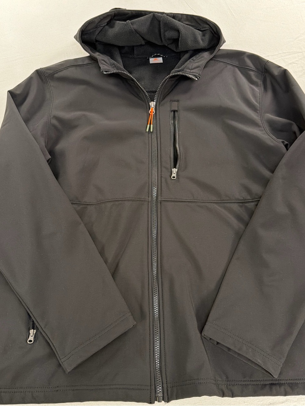 Source Unknown Black Hooded Bomber-Style Softshell Jacket